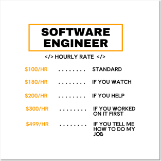 software enginner hourly rate Posters and Art